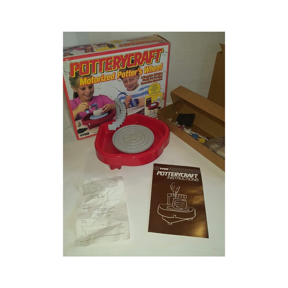Vintage 1990's Tyco Potterycraft Motorized Potter's wheel Kids Craft Like New